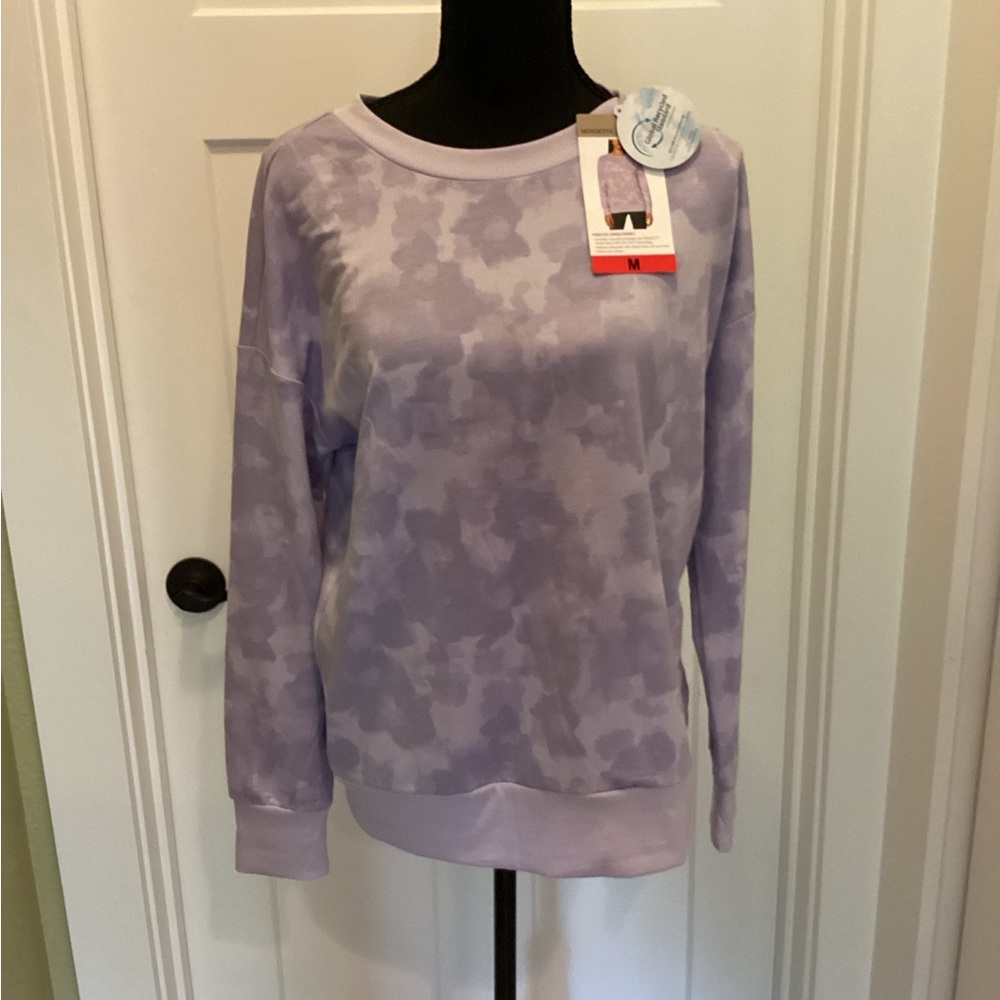Lilac Camouflage-Print Pullover Sweatshirt